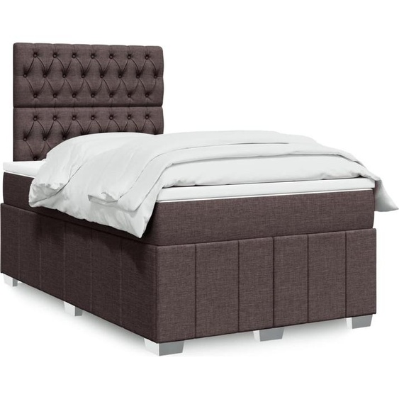 Maison Exclusive - Lit boxspring avec matelas marron foncé 120x200 cm tissu