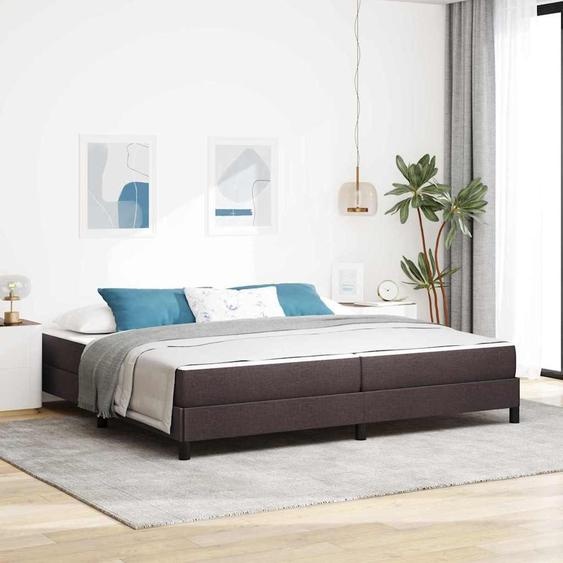 Maison Exclusive - Lit boxspring avec matelas Marron foncé 200 x 200 cm Tissu