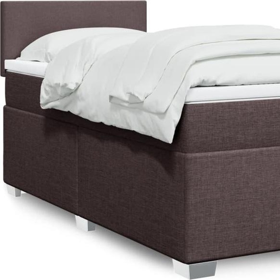 Maison Exclusive - Lit boxspring avec matelas marron foncé 80x200 cm tissu