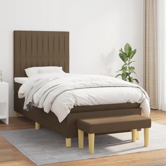 Maison Exclusive - Lit boxspring avec matelas marron foncé 80x200 cm tissu