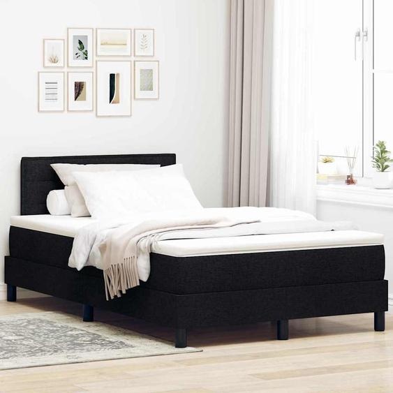 Maison Exclusive - Lit boxspring avec tête de lit noir 120 x 190 cm en tissu