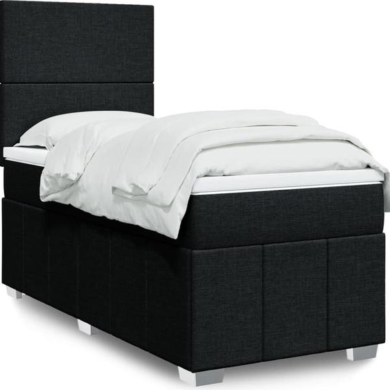 Maison Exclusive - Lit boxspring avec matelas noir 90x200 cm tissu