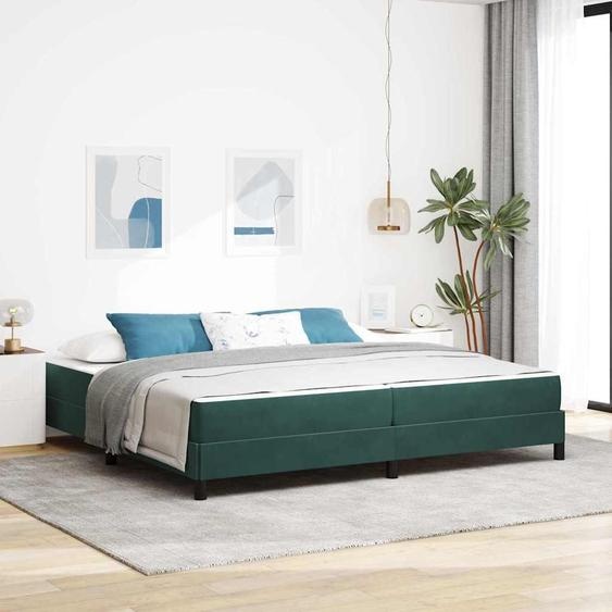 Maison Exclusive - Lit boxspring avec matelas vert foncé 200 x 210 cm tissu