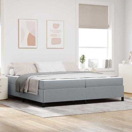 Maison Exclusive - Lit boxspring avec matelas Gris clair 200 x 200 cm Tissu