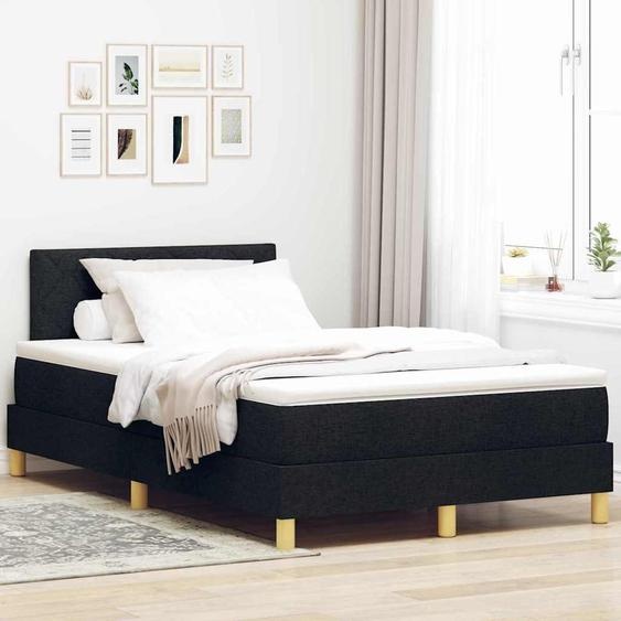 Maison Exclusive - Lit boxspring LED avec coussins, noir, 120 x 190 cm, tissu
