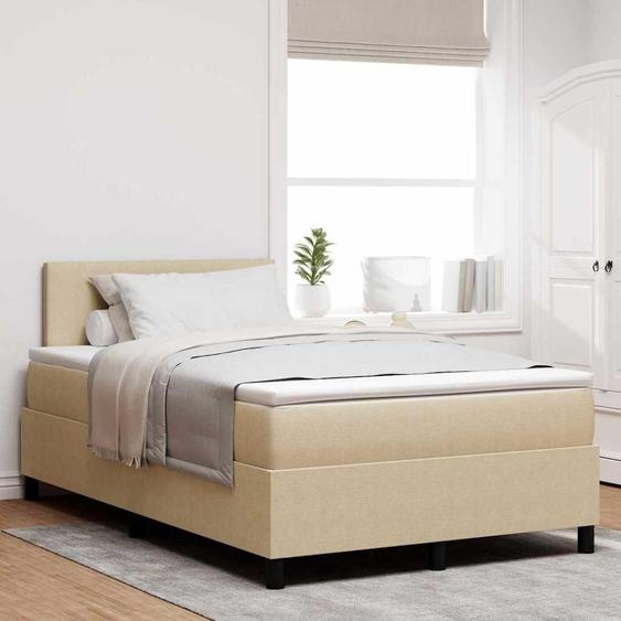 Maison Exclusive - Lit boxspring LED gris clair et blanc 120 x 190 cm tissu velours côtelé