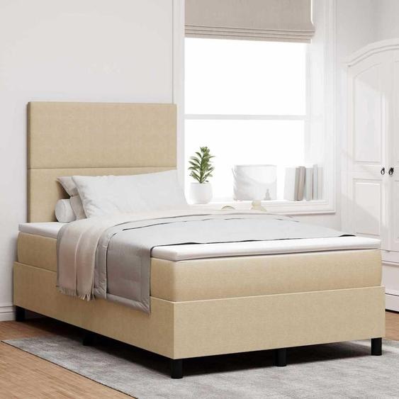 Maison Exclusive - Lit boxspring LED gris clair et blanc 120 x 190 cm tissu velours côtelé