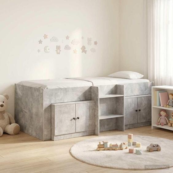 Maison Exclusive - Lit coffre avec armoire, 3 pièces, en bois imitation béton gris
