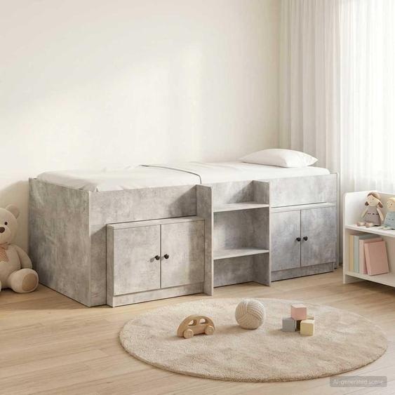Maison Exclusive - Lit coffre avec armoire, 3 pièces, en bois imitation béton gris