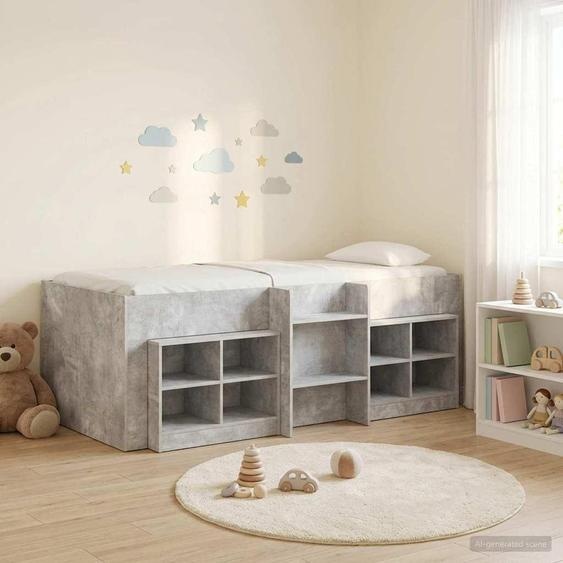 Maison Exclusive - Lit coffre avec armoire, 3 pièces, en bois imitation béton gris