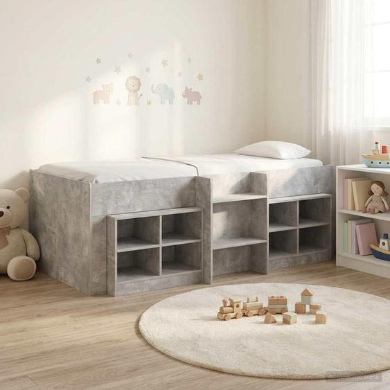 Maison Exclusive - Lit coffre avec armoire, 3 pièces, en bois imitation béton gris