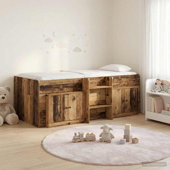 Maison Exclusive - Lit coffre en loft avec armoire, fabriqué en bois de récupération et en panneaux de particules