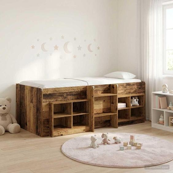 Maison Exclusive - Lit coffre en loft avec armoire, fabriqué en bois de récupération et en panneaux de particules