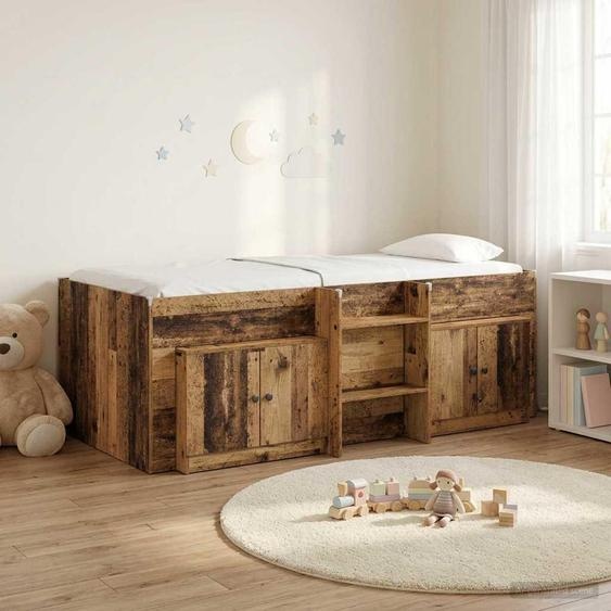 Maison Exclusive - Lit coffre en loft avec armoire, fabriqué en bois de récupération et en panneaux de particules