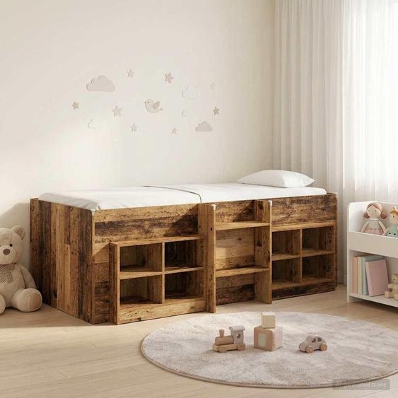 Maison Exclusive - Lit coffre en loft avec armoire, fabriqué en bois de récupération et en panneaux de particules