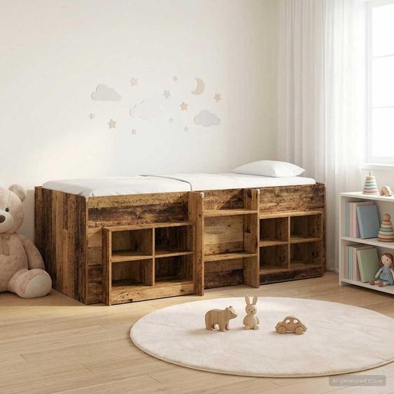 Maison Exclusive - Lit coffre en loft avec armoire, fabriqué en bois de récupération et en panneaux de particules