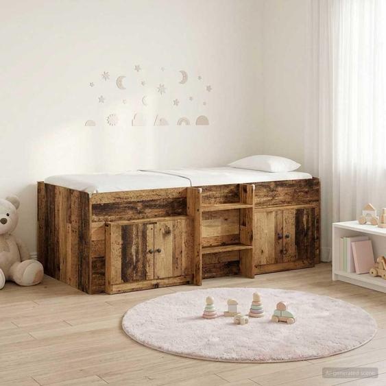 Maison Exclusive - Lit coffre en loft avec armoire, fabriqué en bois de récupération et en panneaux de particules