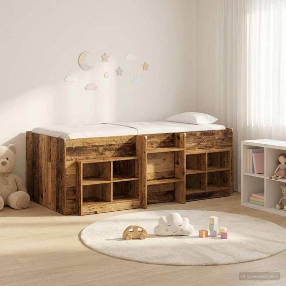 Maison Exclusive - Lit coffre en loft avec armoire, fabriqué en bois de récupération et en panneaux de particules