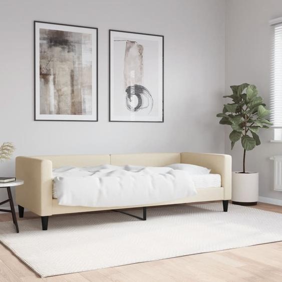Maison Exclusive - Lit de jour avec matelas, couleur crème, 80 x 200 cm, tissu