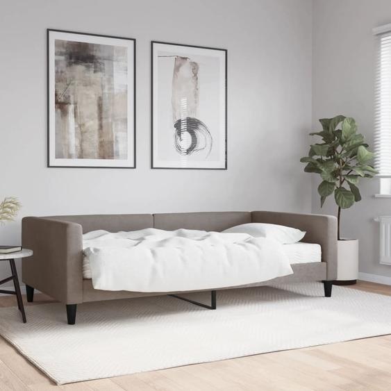 Maison Exclusive - Lit de jour avec matelas taupe 100 x 200 cm en tissu