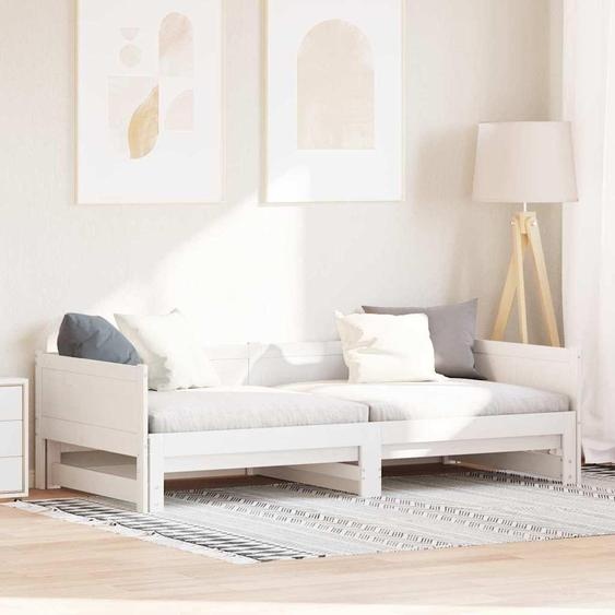 Maison Exclusive - Lit de jour gigogne blanc 203,5 x 184 x 56,5 cm