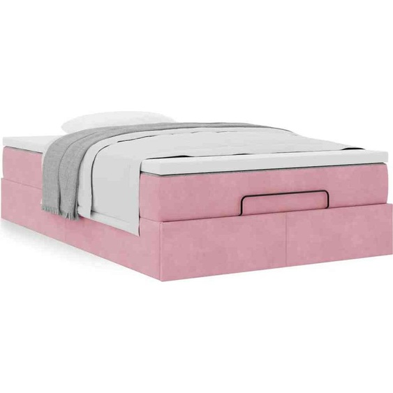 Maison Exclusive - Lit ottoman avec matelas rose 120x190 cm velours
