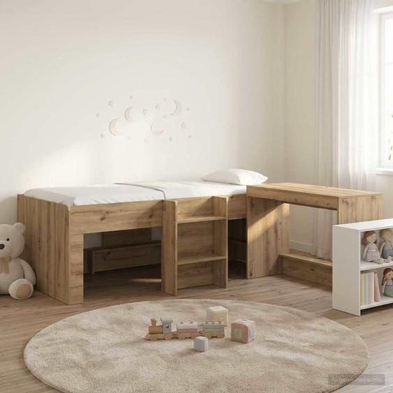 Maison Exclusive - Lit superposé avec bureau pour enfants, 2 pièces, en chêne massif