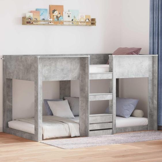 Maison Exclusive - Lit superposé pour enfants Gris béton 75 x 190 cm Matériau dérivé du bois