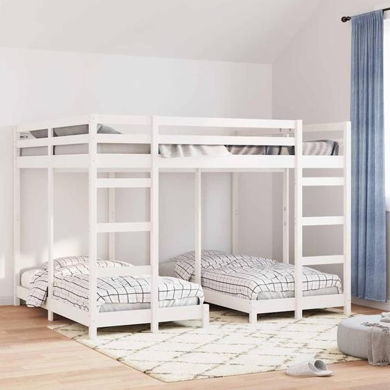 Maison Exclusive - Lit superposé triple blanc 160 x 200 cm