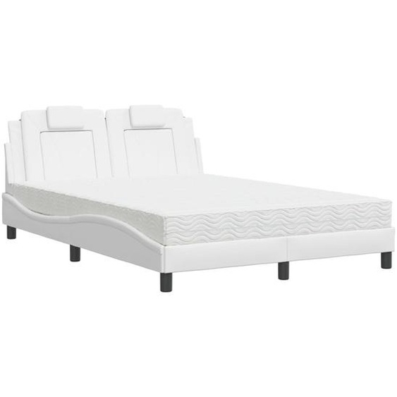 Maison Exclusive - Lit « Viana » avec matelas blanc 140 x 190 cm en similicuir