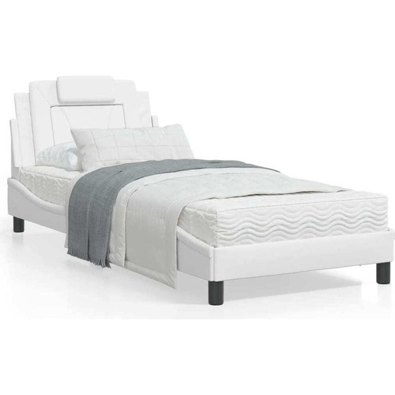 Maison Exclusive - Lit « Viana » avec matelas blanc 90 x 190 cm en similicuir