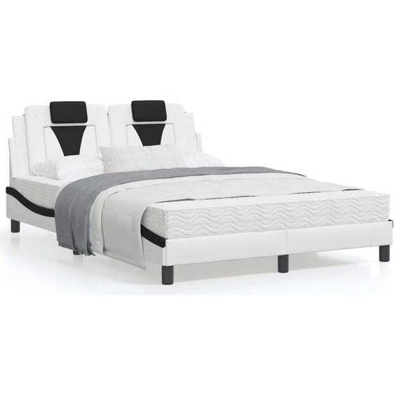 Maison Exclusive - Lit « Viana » avec matelas blanc et noir, 120 x 200 cm, simili cuir