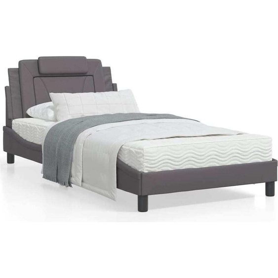 Maison Exclusive - Lit « Viana » avec matelas gris 100 x 200 cm en similicuir