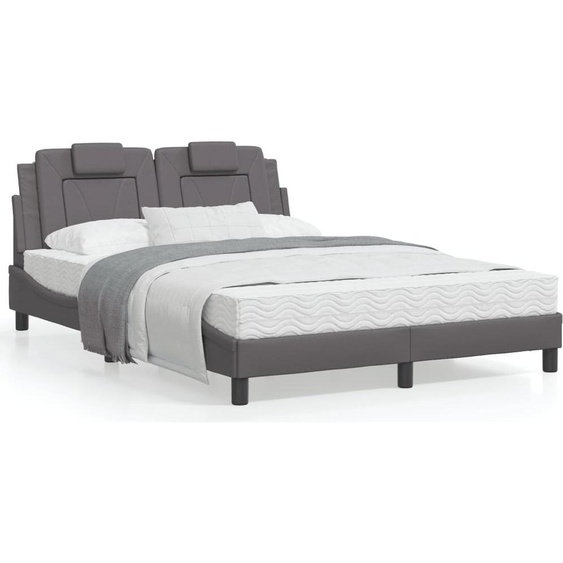 Maison Exclusive - Lit « Viana » avec matelas, gris, 120 x 200 cm, simili cuir