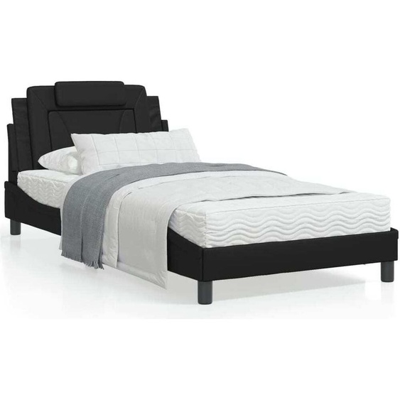 Maison Exclusive - Lit « Viana » avec matelas noir 100 x 200 cm en similicuir