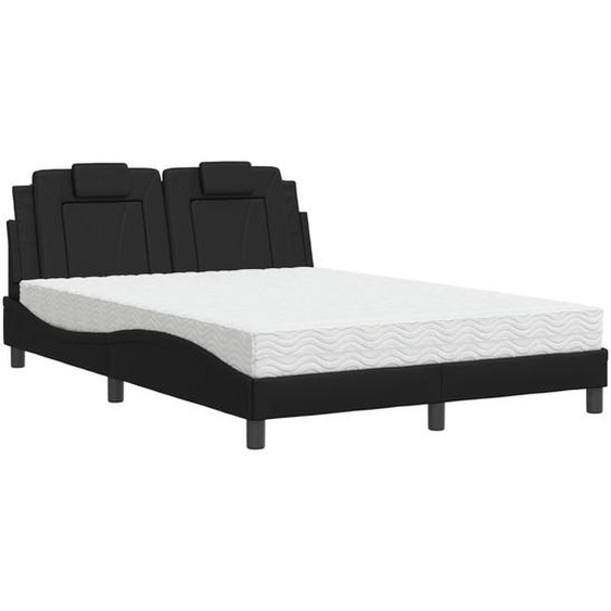Maison Exclusive - Lit « Viana » avec matelas noir 140 x 190 cm en similicuir