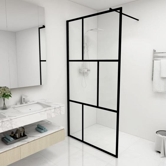 Maison Exclusive Paroi de douche pour passage piétonnier avec verre trempé noir 100x195 cm