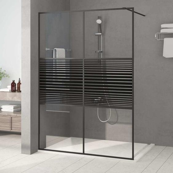 Maison Exclusive Paroi de douche pour passage piétonnier Noir 140x195 cm Verre ESG transparent