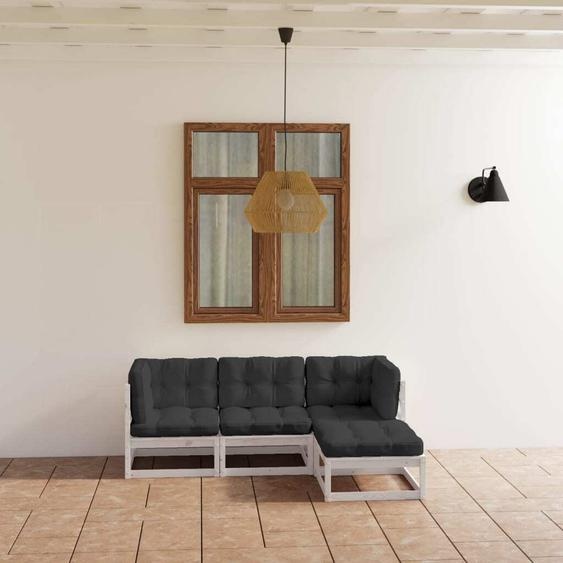 Maison Exclusive - Salon de jardin 4 pcs avec coussins Bois de pin massif