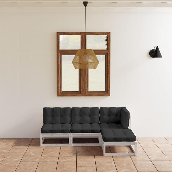 Maison Exclusive - Salon de jardin 4 pcs avec coussins Bois de pin massif