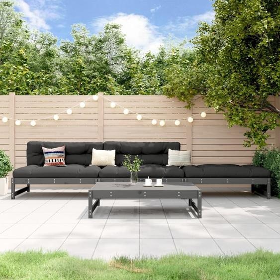Maison Exclusive - Salon de jardin 4 pcs gris bois massif de pin