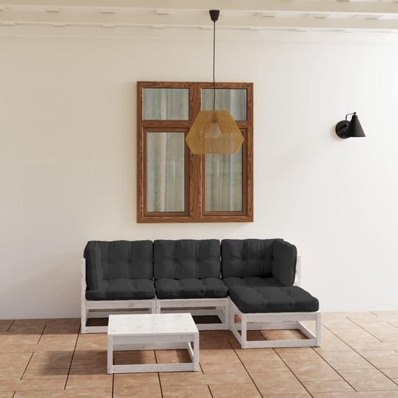 Maison Exclusive - Salon de jardin 5 pcs avec coussins Bois de pin massif
