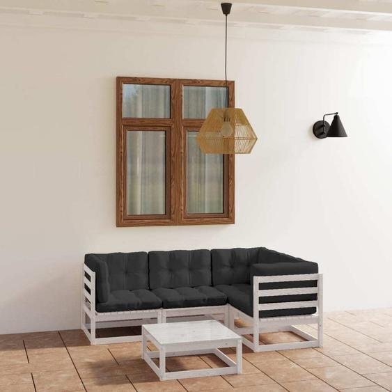 Maison Exclusive - Salon de jardin 5 pcs avec coussins Bois de pin massif