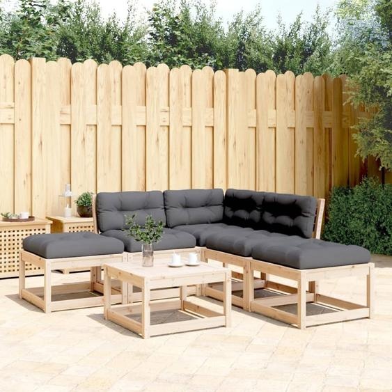 Maison Exclusive - Salon de jardin 5 pcs avec coussins bois de pin massif
