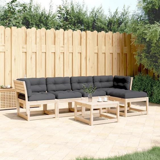 Maison Exclusive - Salon de jardin 5 pcs avec coussins bois de pin massif