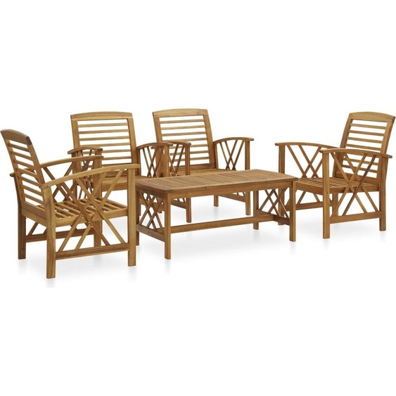 Maison Exclusive - Salon de jardin 5 pcs Bois dacacia massif