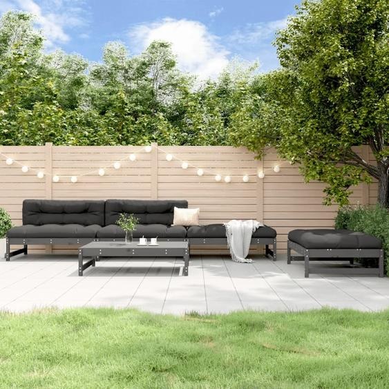 Maison Exclusive - Salon de jardin 5 pcs gris bois massif de pin