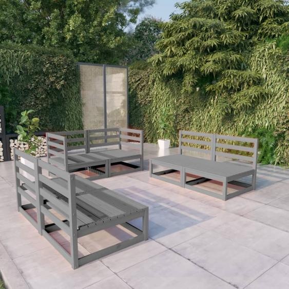 Maison Exclusive - Salon de jardin 6 pcs gris bois de pin massif