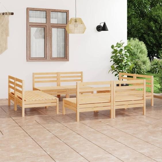 Maison Exclusive - Salon de jardin 8 pcs Bois de pin massif