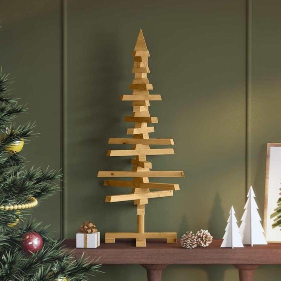 Maison Exclusive - Sapin de Noël en bois avec support Marron 90 cm Bois massif Pin